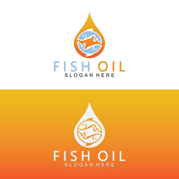Plantilla de ilustración de vector de logotipo de aceite de pescado