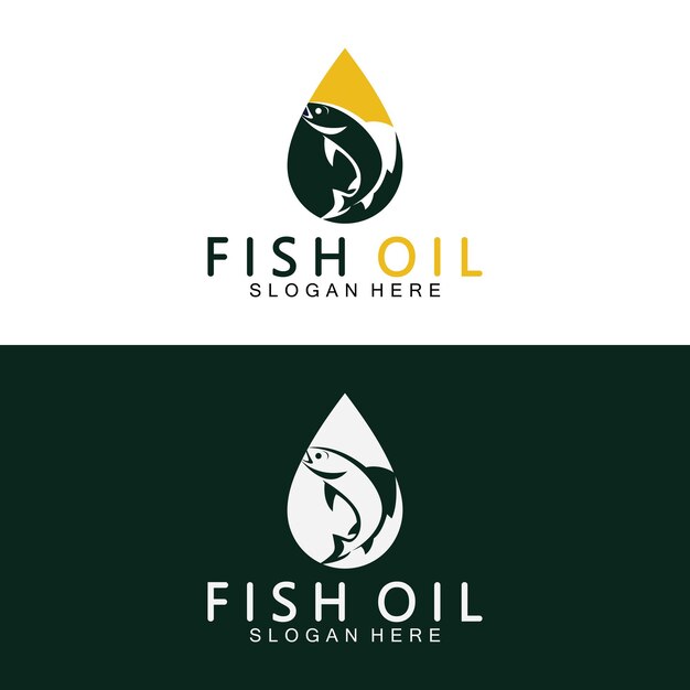 Plantilla de ilustración de vector de logotipo de aceite de pescado