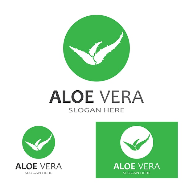 Plantilla de ilustración de vector de logotipo de aloe vera