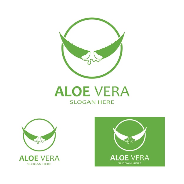 Plantilla de ilustración de vector de logotipo de aloe vera