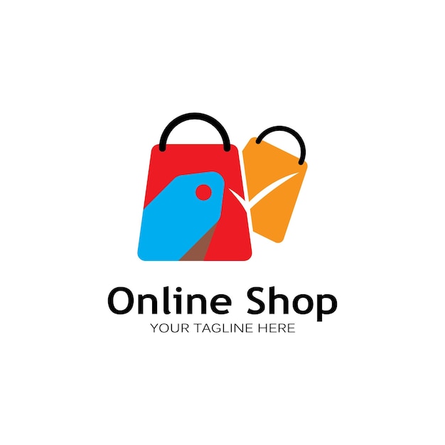 Plantilla de ilustración de vector de logotipo de bolsa de compras