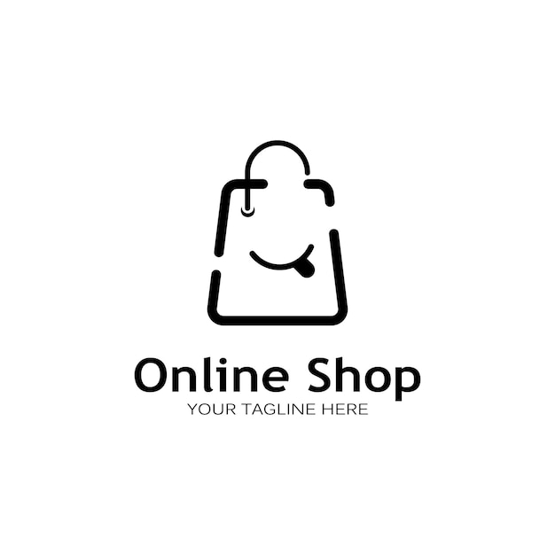 Plantilla de ilustración de vector de logotipo de bolsa de compras