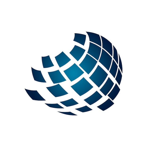 La plantilla de ilustración del vector de logotipo de Pixel Planet Earth EPS 10