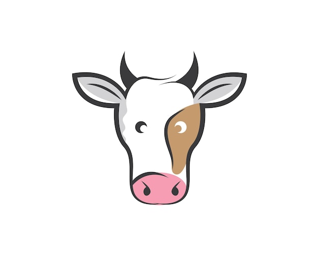 Plantilla de ilustración de vector de logotipo de vaca