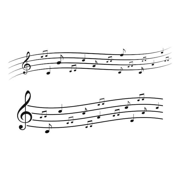 Plantilla de ilustración de vector de nota musical