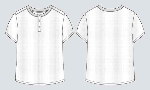 Plantilla de ilustración vectorial de boceto plano de camiseta