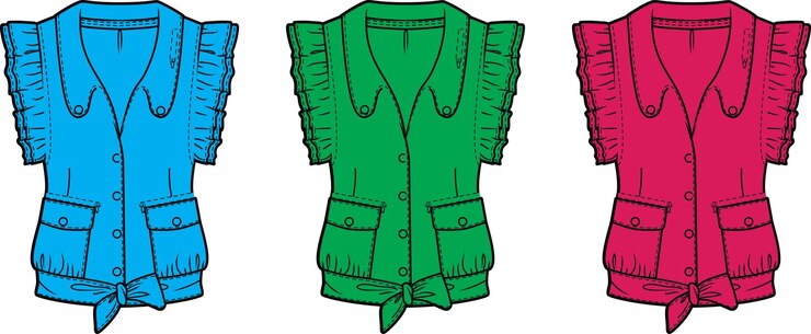 Vector plantilla de ilustración vectorial de dibujo técnico de boceto plano de moda para niñas