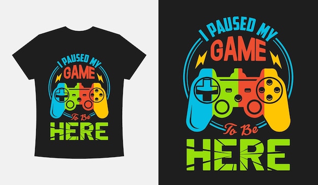 Plantilla de ilustración vectorial de diseño de camiseta personalizada a granel de tipografía de juegos