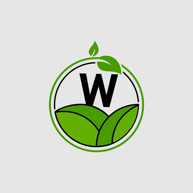 plantilla de ilustración vectorial del diseño de la hoja del logotipo W