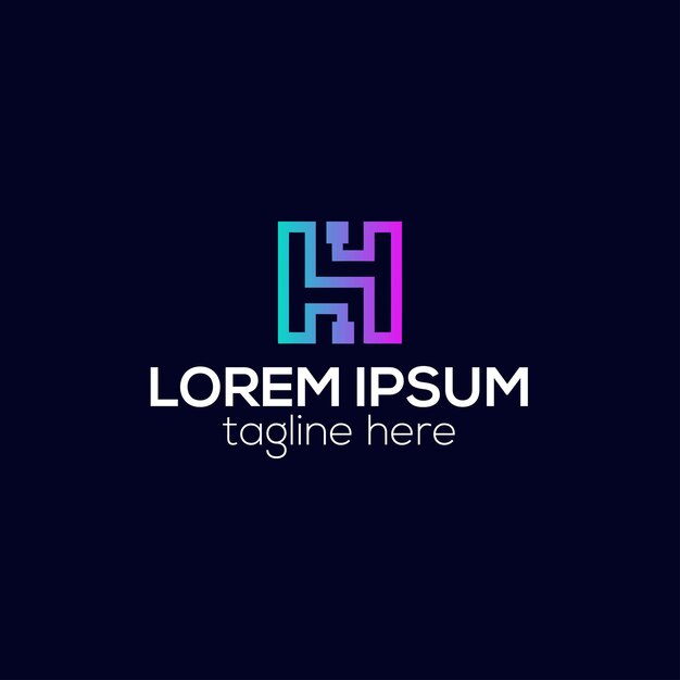 plantilla de ilustración vectorial de diseño de la letra H tecnología o logotipo tecnológico