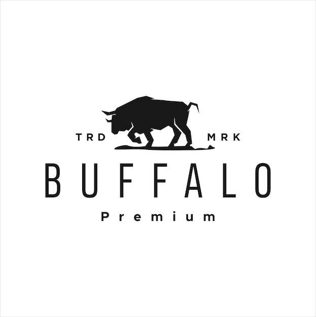 Plantilla de ilustración vectorial de diseño de logotipo de búfalo