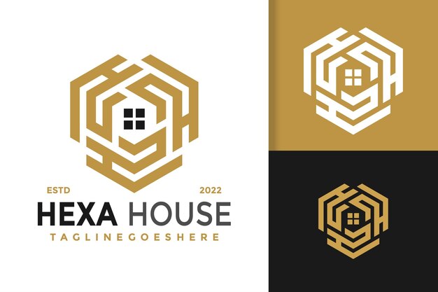 Plantilla de ilustración vectorial de diseño de logotipo de casa hexagonal con letra H