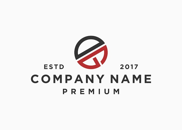 Plantilla de ilustración vectorial de diseño de logotipo de círculo de letra DG