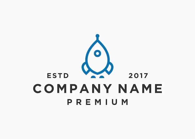 plantilla de ilustración vectorial de diseño de logotipo de cohete robot