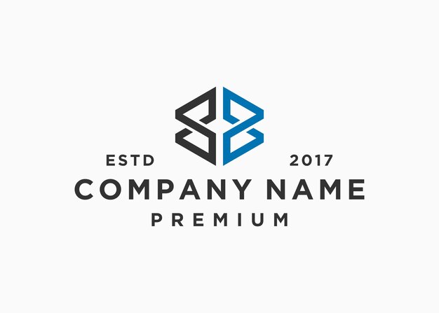 plantilla de ilustración vectorial de diseño de logotipo cuadrado de letra bb