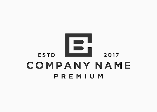 Plantilla de ilustración vectorial de diseño de logotipo cuadrado de letra cb