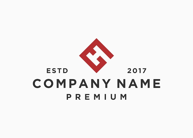 plantilla de ilustración vectorial de diseño de logotipo cuadrado de letra gh