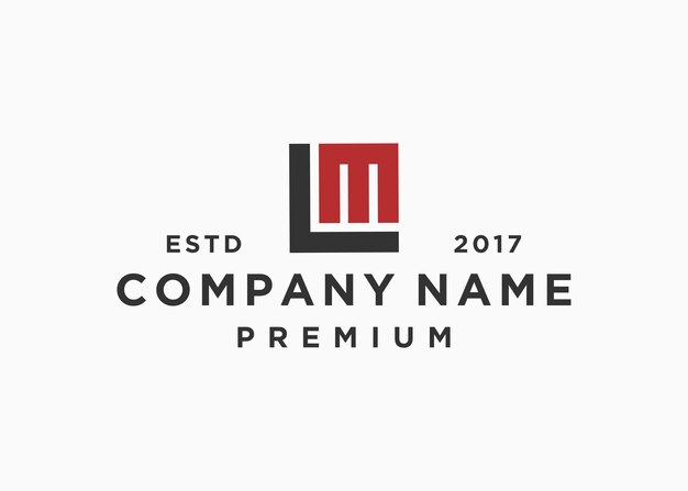 plantilla de ilustración vectorial de diseño de logotipo cuadrado de letra lm