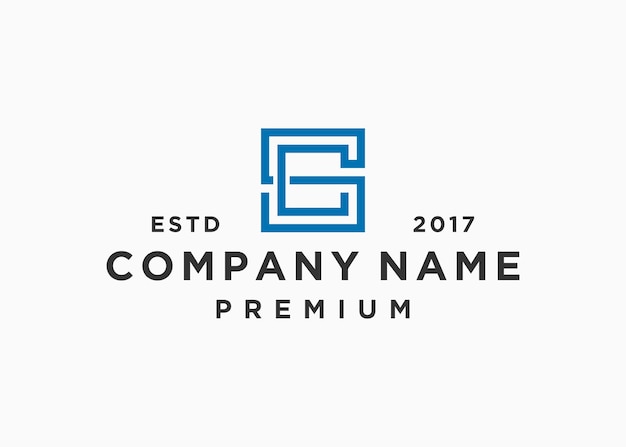 plantilla de ilustración vectorial de diseño de logotipo cuadrado de letra sc