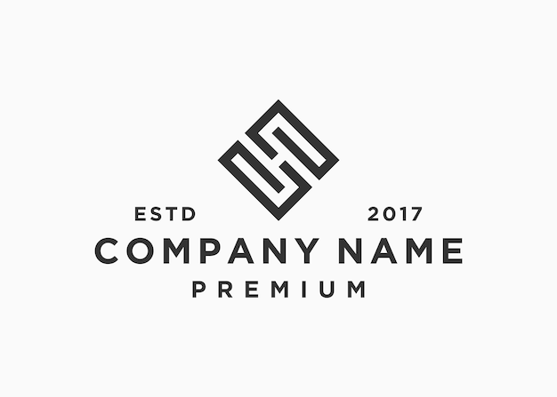 plantilla de ilustración vectorial de diseño de logotipo cuadrado de letra sh