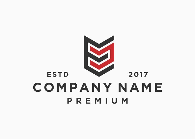plantilla de ilustración vectorial de diseño de logotipo de escudo de letra ec