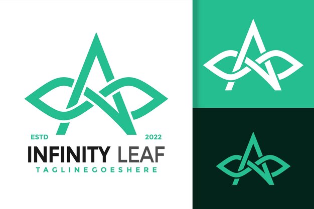 Plantilla de ilustración vectorial de diseño de logotipo de hoja infinita de letra