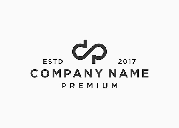 plantilla de ilustración vectorial de diseño de logotipo de letra dp infinity