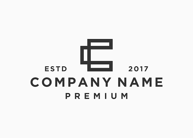 plantilla de ilustración vectorial del diseño del logotipo de la letra inicial c cuadrada