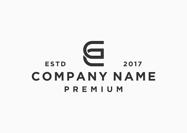 plantilla de ilustración vectorial de diseño de logotipo de letra inicial eg o ge