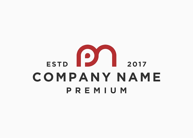 plantilla de ilustración vectorial de diseño de logotipo de letra inicial mp