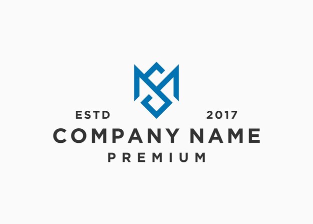 plantilla de ilustración vectorial de diseño de logotipo de letra inicial ms o sm