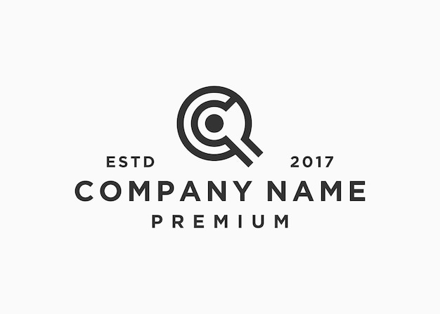 plantilla de ilustración vectorial de diseño de logotipo de letra inicial qc o cq