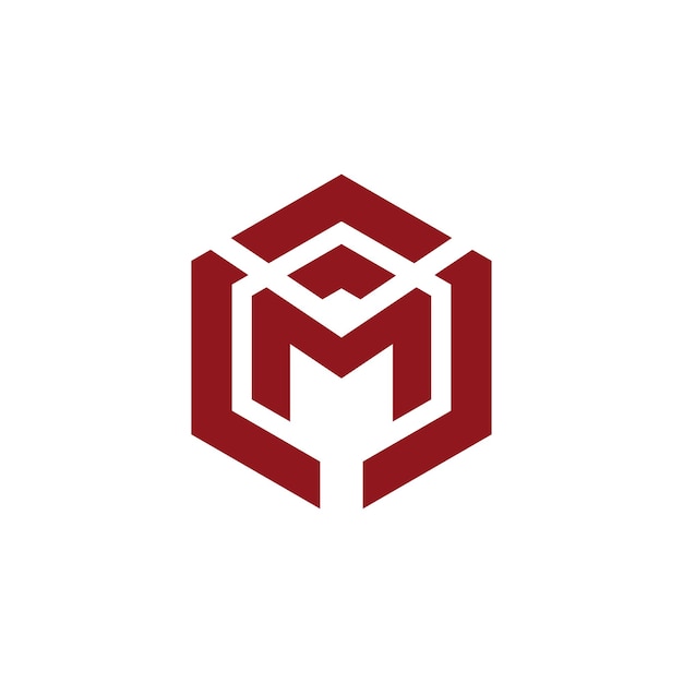 plantilla de ilustración vectorial del diseño del logotipo de la letra M A o A M hexágono