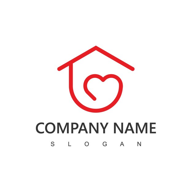 Plantilla de ilustración vectorial de diseño de logotipo de Love House