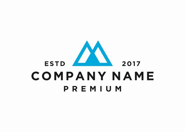 plantilla de ilustración vectorial de diseño de logotipo de montaña de letra m