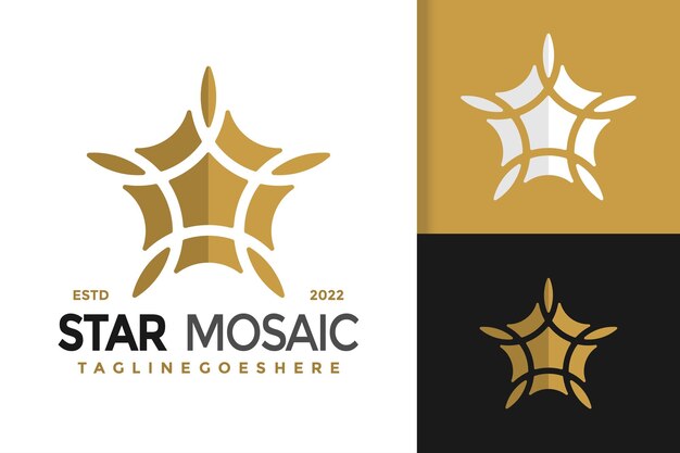 Plantilla de ilustración vectorial de diseño de logotipo de mosaico de estrellas abstractas