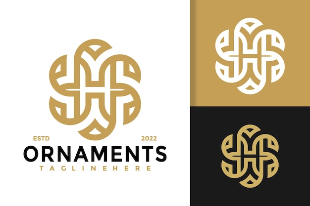 Plantilla de ilustración vectorial de diseño de logotipo de ornamento de letra H