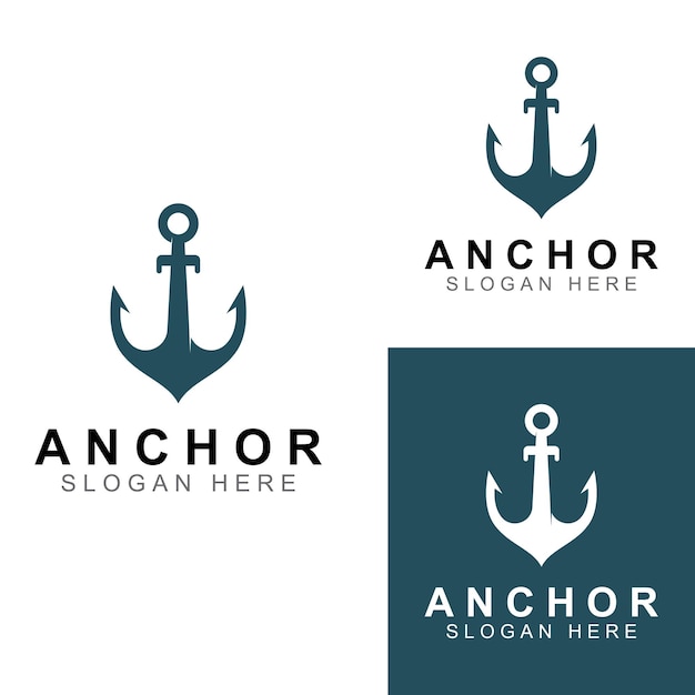 Plantilla de ilustración vectorial de diseño de logotipo y símbolo de anclaje