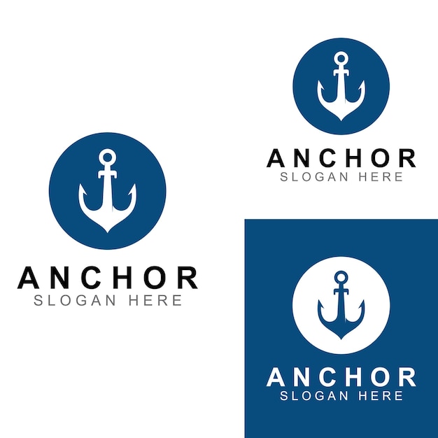 Plantilla de ilustración vectorial de diseño de logotipo y símbolo de anclaje