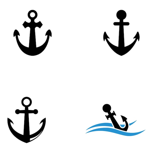 Plantilla de ilustración vectorial de diseño de logotipo y símbolo de anclaje