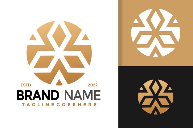 Plantilla de ilustración vectorial de diseño de logotipo de triángulo de círculo de lujo