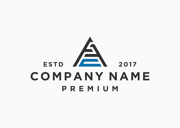 plantilla de ilustración vectorial de diseño de logotipo de triángulo de letra ffc