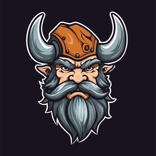plantilla de ilustración vectorial del diseño del logotipo viking