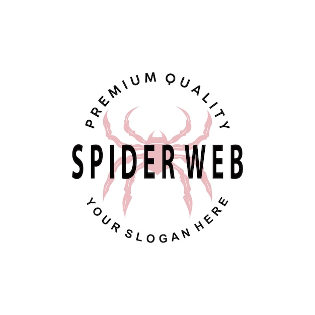 Plantilla de ilustración vectorial de diseño simple con logotipo de insecto araña
