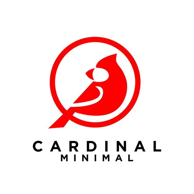 plantilla de ilustración vectorial del icono del pájaro cardinal