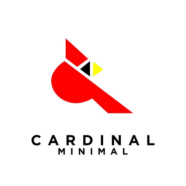 plantilla de ilustración vectorial del icono del pájaro cardinal