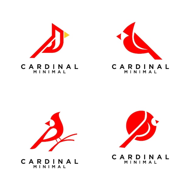 plantilla de ilustración vectorial del icono del pájaro cardinal