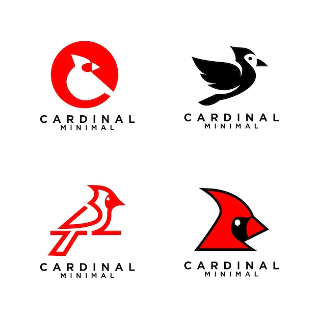 plantilla de ilustración vectorial del icono del pájaro cardinal