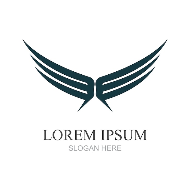 plantilla de ilustración vectorial del icono del símbolo del logotipo de las alas