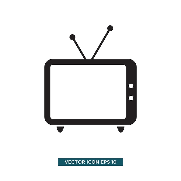 plantilla de ilustración vectorial de icono de TV retro de color negro